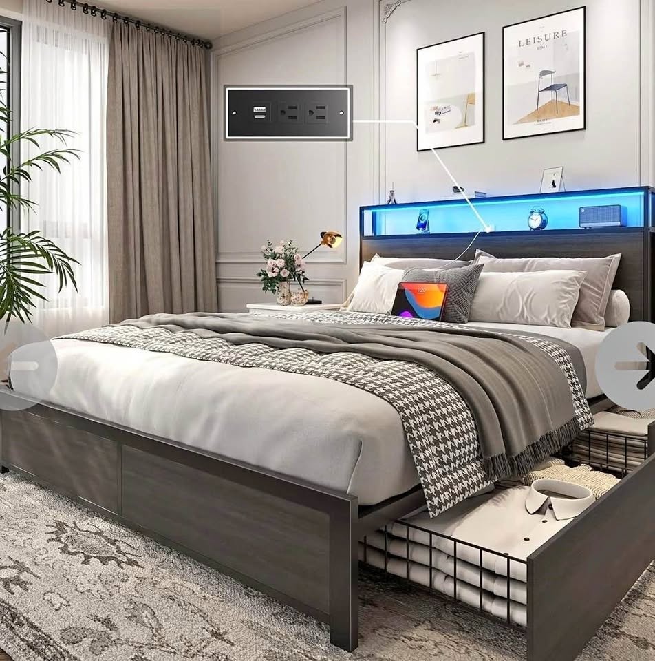 Lifezone queen LED bed frame