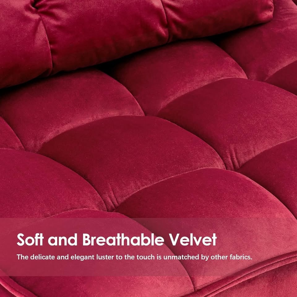Accent Chair with Ottoman (Burgundy) - photo 4