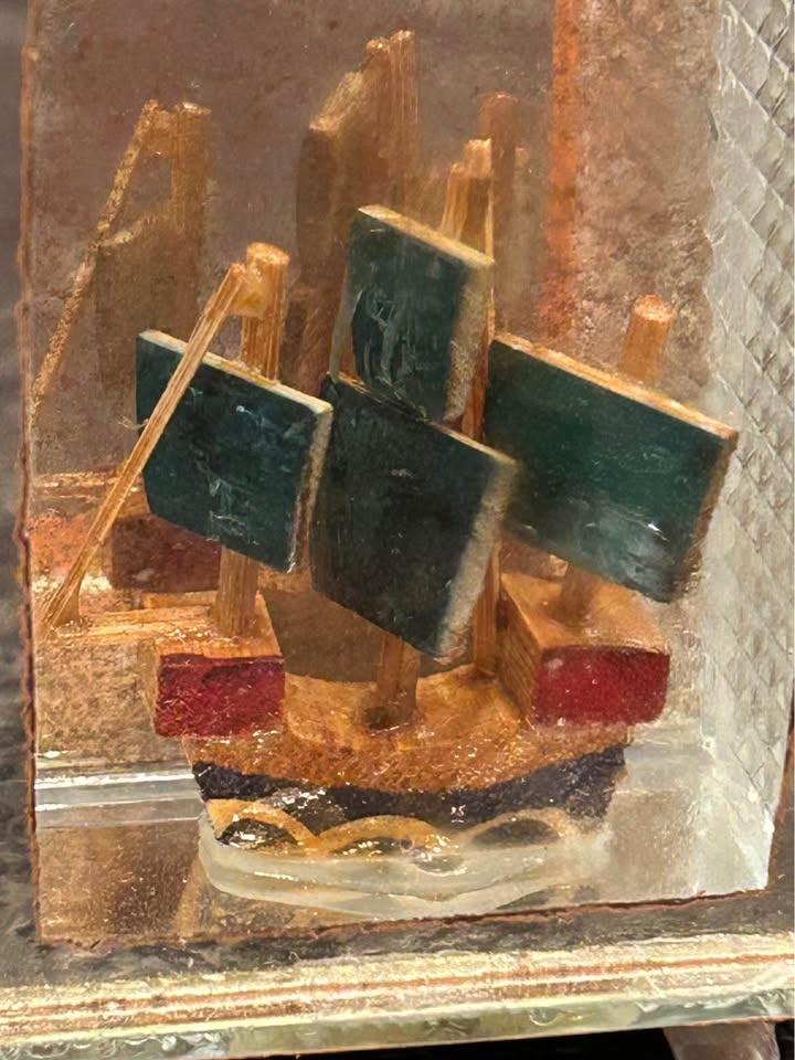 1950s Japanese Authentic Festival Decor Acrylic Ship Sail Vintag - photo 3