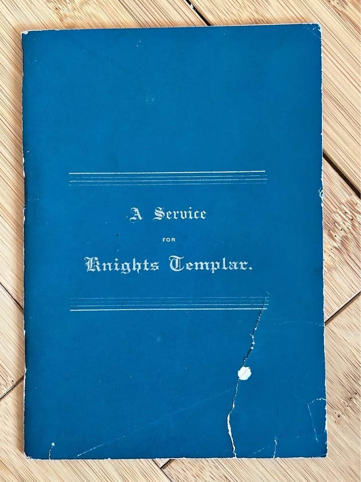 1893 Knights Templar Order of Service Booklet
