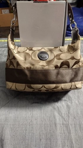 COACH F17434 LOGO Canvas Hobo bag