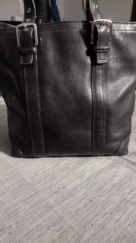 Vintage Coach Hampton Black Leather Tote - photo 5