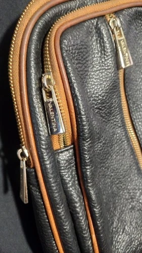 Valentina Gold Backpack Shoulder Bag Brown/Tan Zipper - photo 2