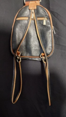 Valentina Gold Backpack Shoulder Bag Brown/Tan Zipper - photo 4