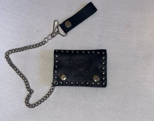 Live To Ride Genuine Leather Wallet Chain Fatboy Rider GIFT
