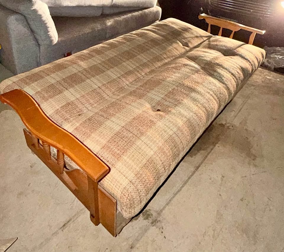 Vintage Wooden Frame Futon - $40 OBO
