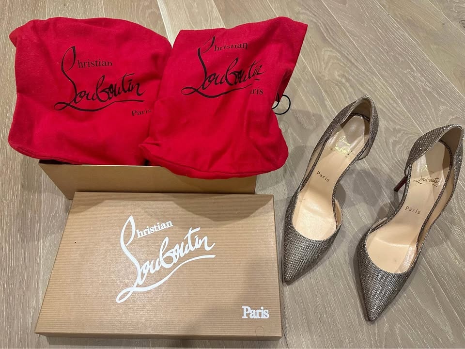 Christian Louboutin Heels Glitter Luminor gold
