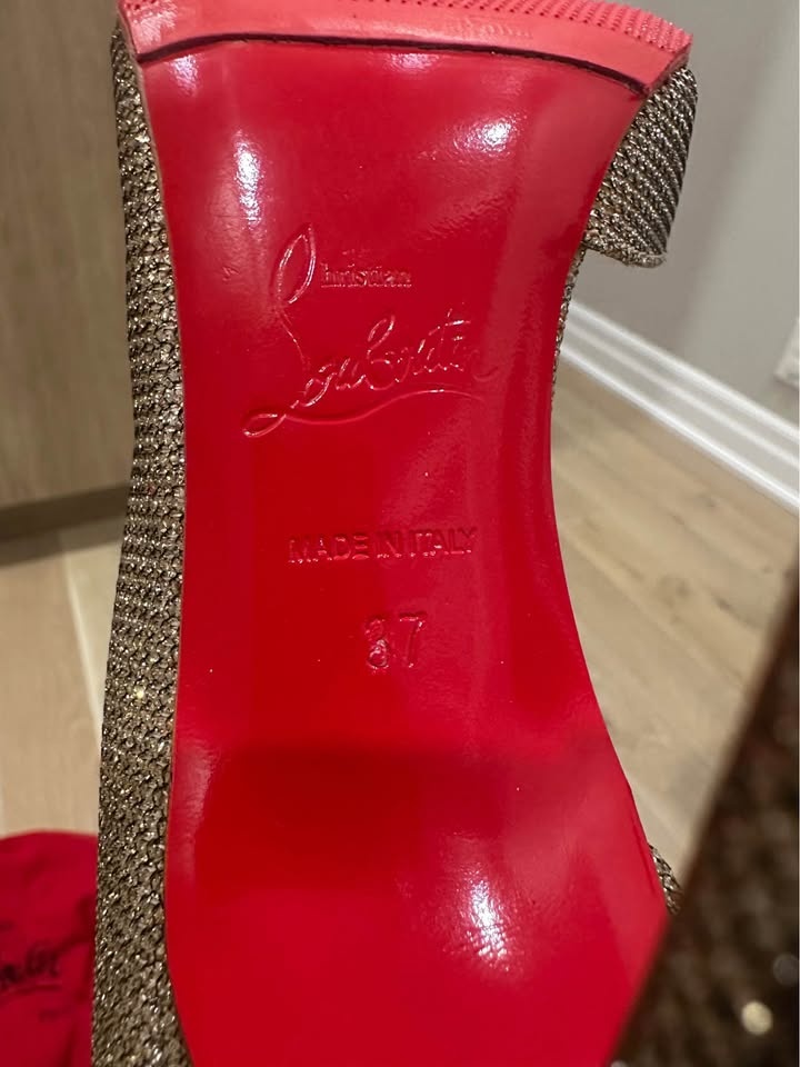 Christian Louboutin Heels Glitter Luminor gold - photo 4