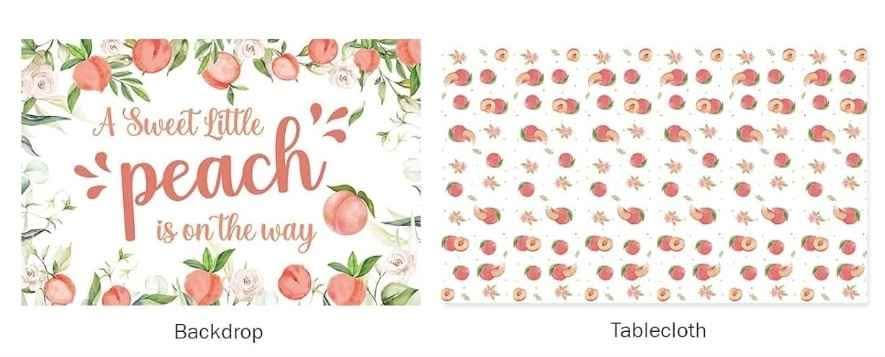 Peach theme baby shower decorations, games, bundle - photo 4
