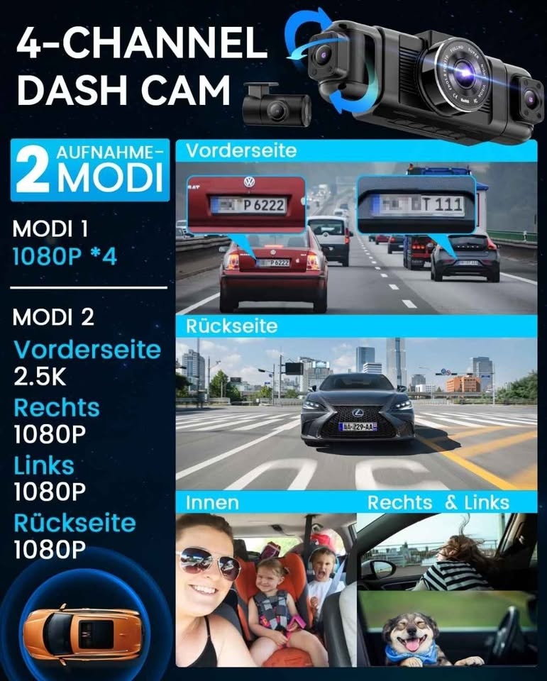 IIWEY N5 4 Channel Dash Cam, 360 - photo 3