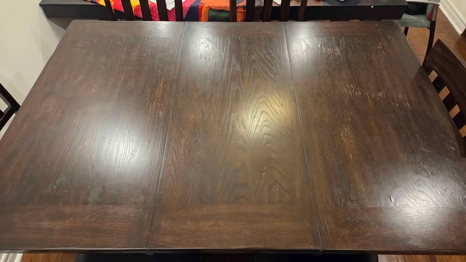 Extendable dining table with 6 bar height chairs - photo 2