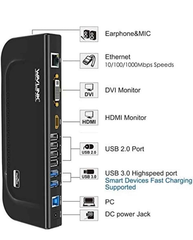 WAVLINK USB 3.0 and USB C Universal Laptop Docking - photo 2