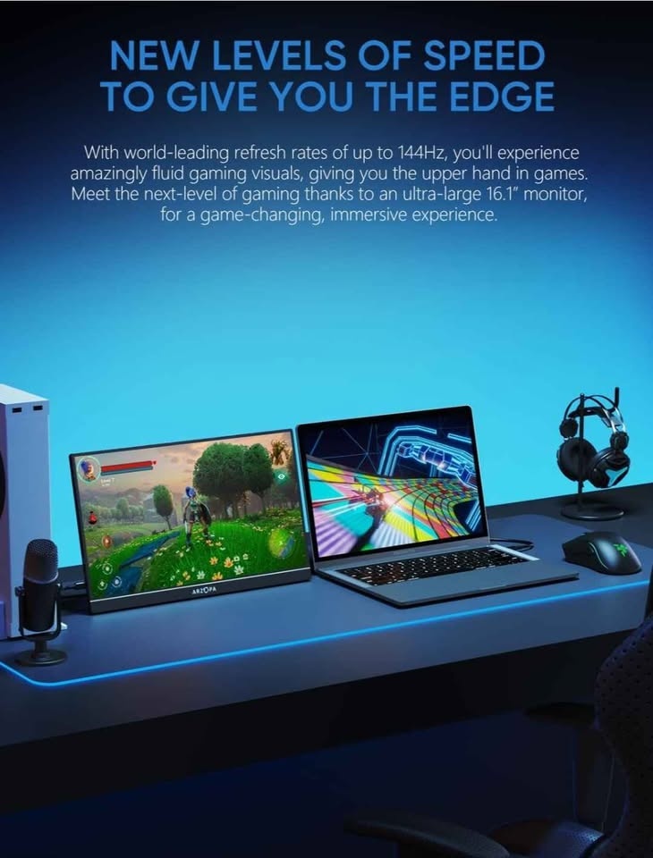 ARZOPA 16.1" 144Hz Portable Gaming Monitor - photo 2