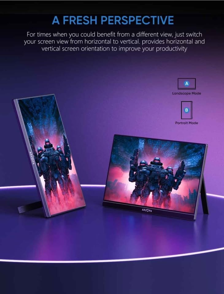ARZOPA 16.1" 144Hz Portable Gaming Monitor - photo 4