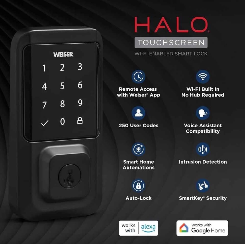 Weiser Halo Matte Black WiFi Smart Lock, Keyless Entry - photo 4