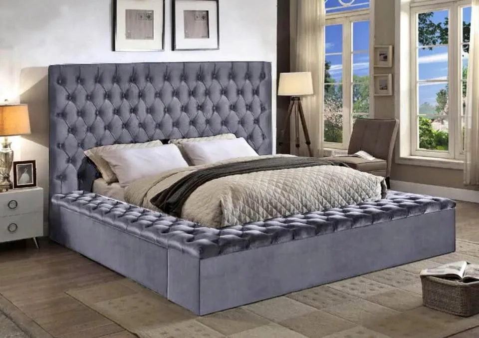 Triple Storage Velvet King Bed thumbnail