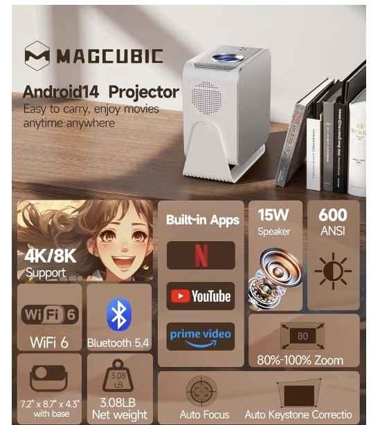 Android 14 4K Smart Projector - photo 2