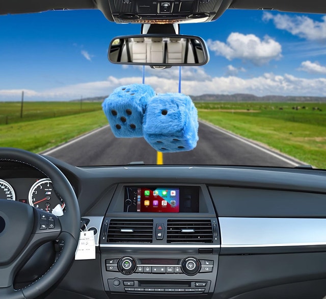New Blue Fuzzy Dice