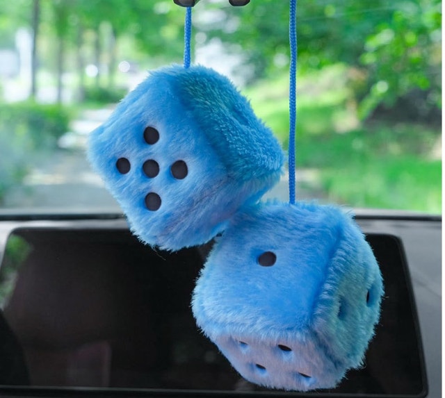 New Blue Fuzzy Dice - photo 2
