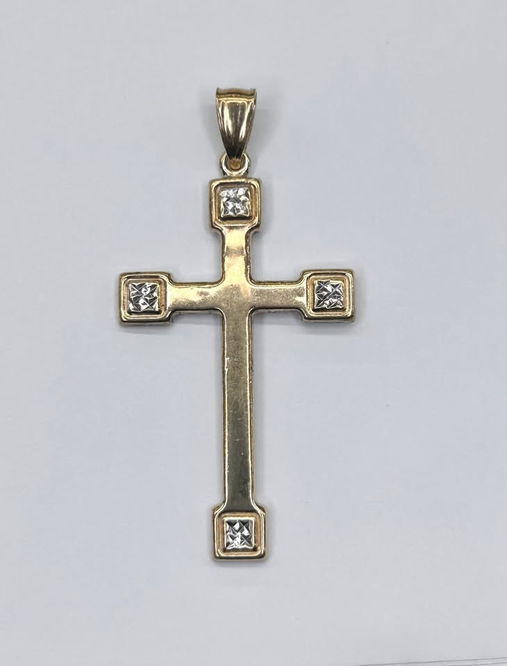 10K Yellow Gold Cross Pendant - photo 2