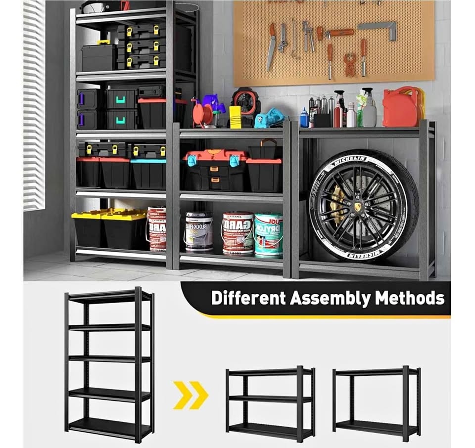Heavy Duty Shelving unit (5 shelves). Modular- no tools required
