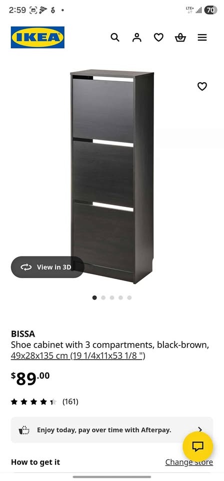 IKEA BISSA Shoe Cabinet. Reg. $89+