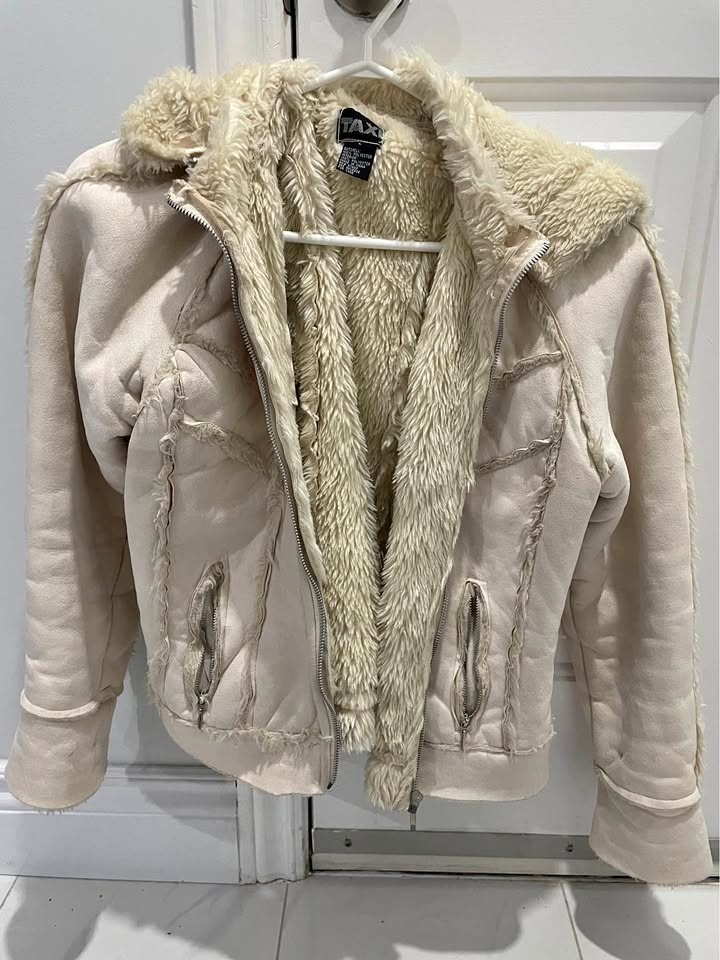 Taxi Vegan faux fur-lined faux-suede jacket - size small