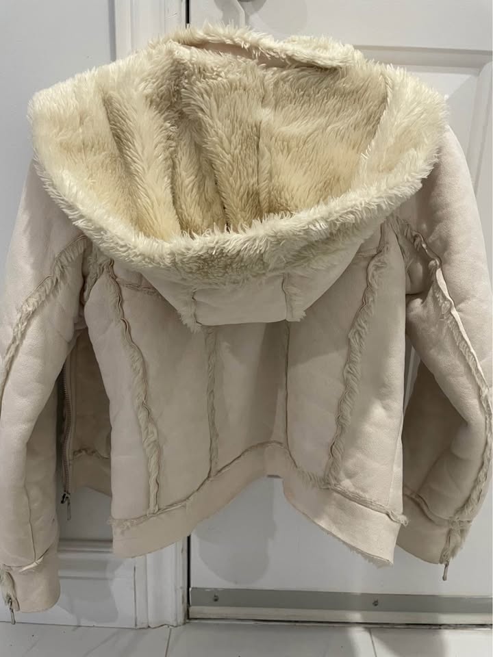 Taxi Vegan faux fur-lined faux-suede jacket - size small - photo 2