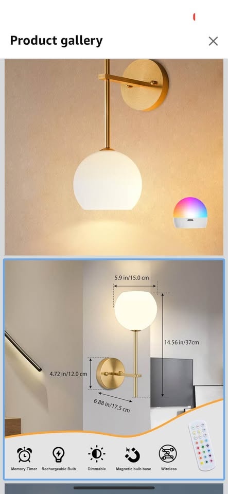Rechargeable Wall Sconce RGB color - photo 2
