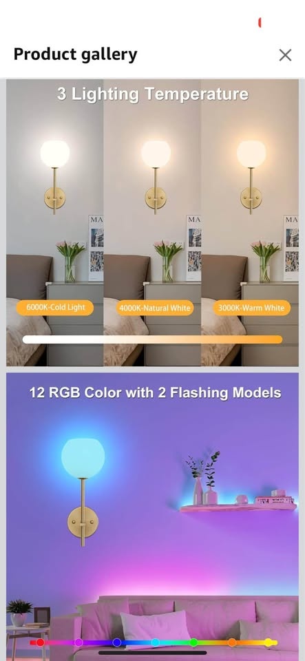 Rechargeable Wall Sconce RGB color - photo 3