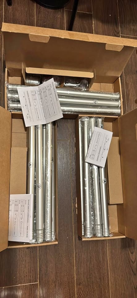 30-120inch Silver Curtain Rods 3pc