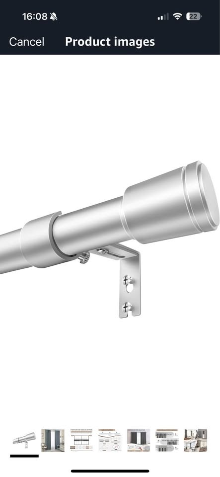 30-120inch Silver Curtain Rods 3pc - photo 4