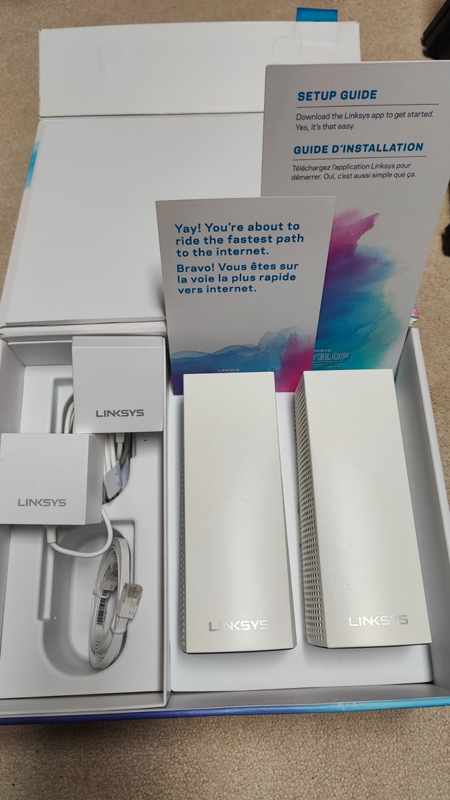 Linksys Velop Tri-Band AC4400 Whole Home Mesh WiFi System, 2-Pk