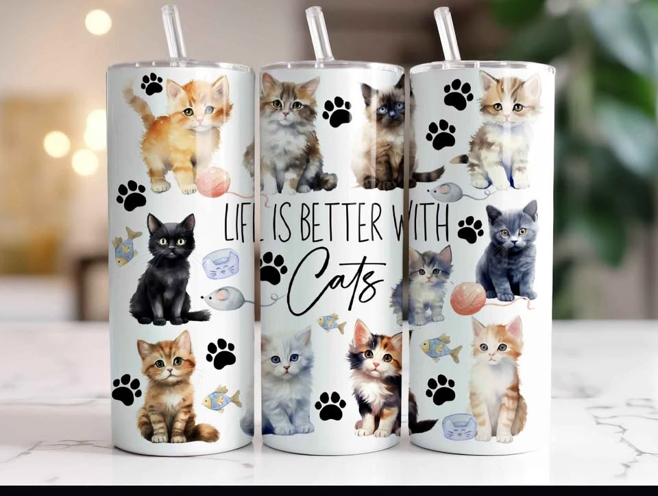 "Life is Better with Cats" Tumbler