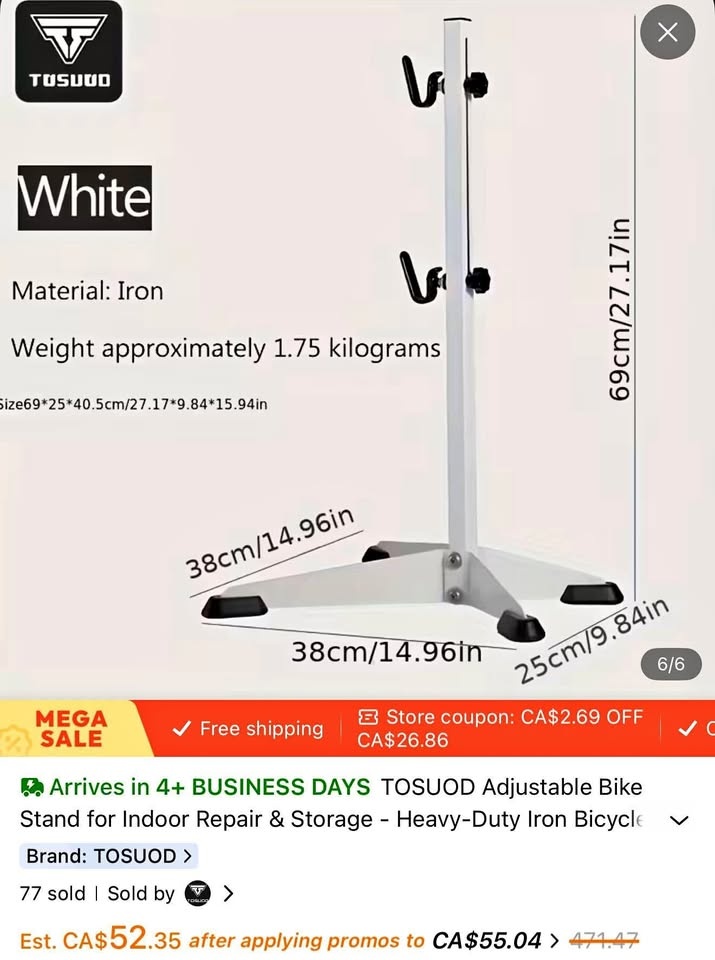 Adjustable Bike Stand for Indoor Repair & Storage - Heavy-Duty I