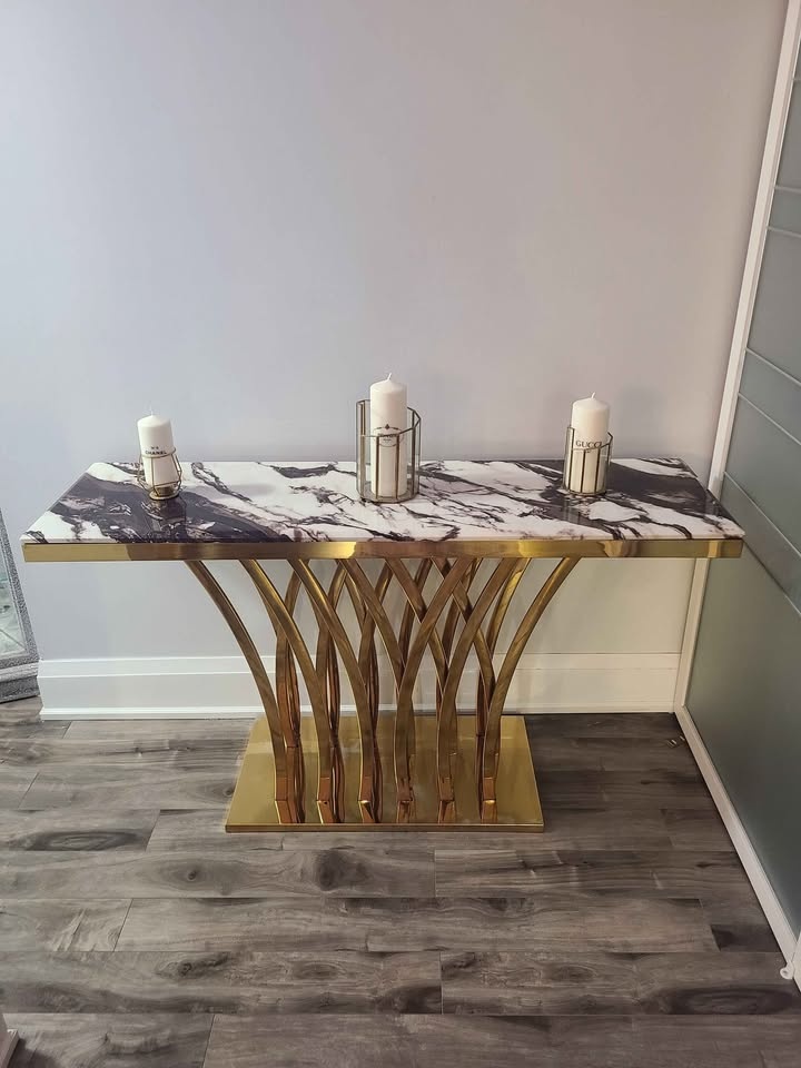 🇨🇦 Modern Console table - Marble top - photo 2