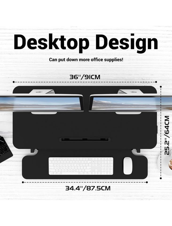 ERGOMAKER Standing Desk, 36" Wide Height Adjustable - photo 4
