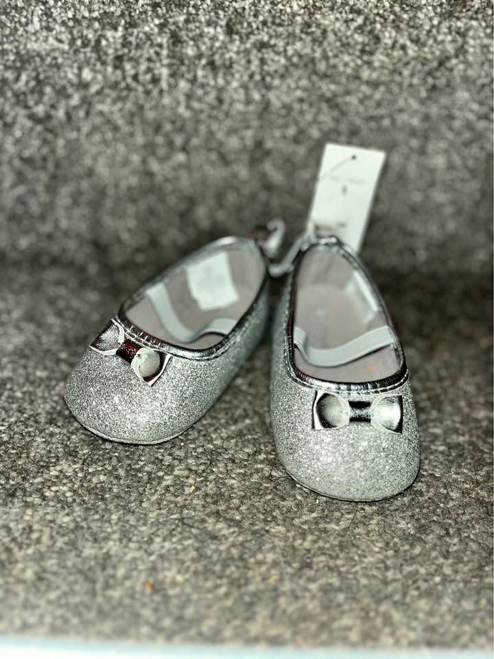 Silver Dress Shoes size 1 BabyGirl