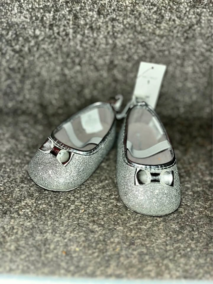 Silver Dress Shoes size 1 BabyGirl