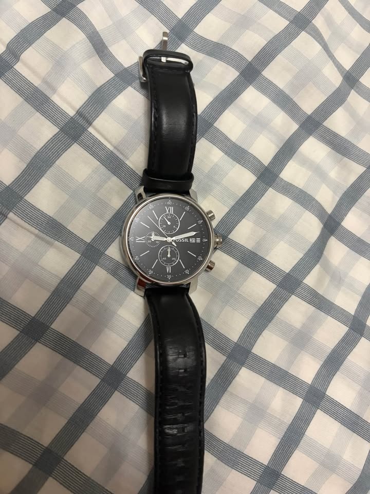 Rhett Multifunction Black LiteHide™ Leather Watch