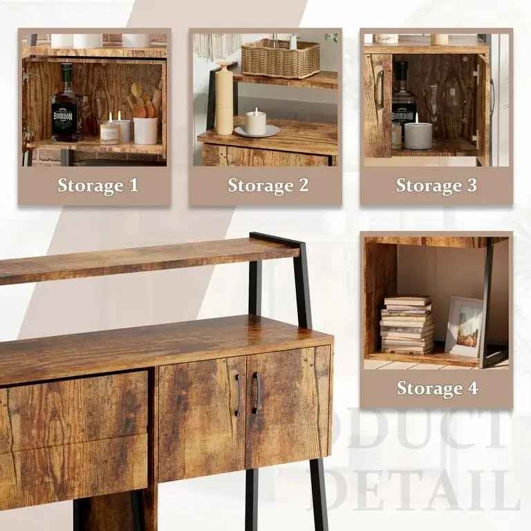 Buffet & Bar Cabinet with Robot Vacuum Stand BNIB - photo 4