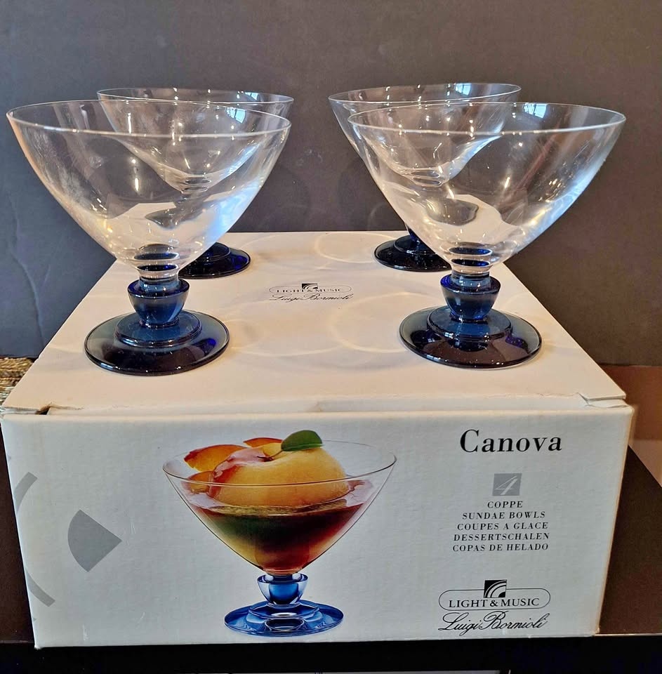 Luigi Bormioli Tintoretto Sundae Bowls Blue
