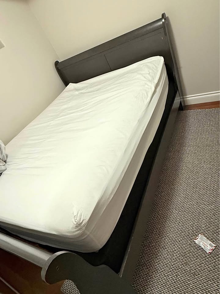 Queen bed with two spring boxes ,without mattress
