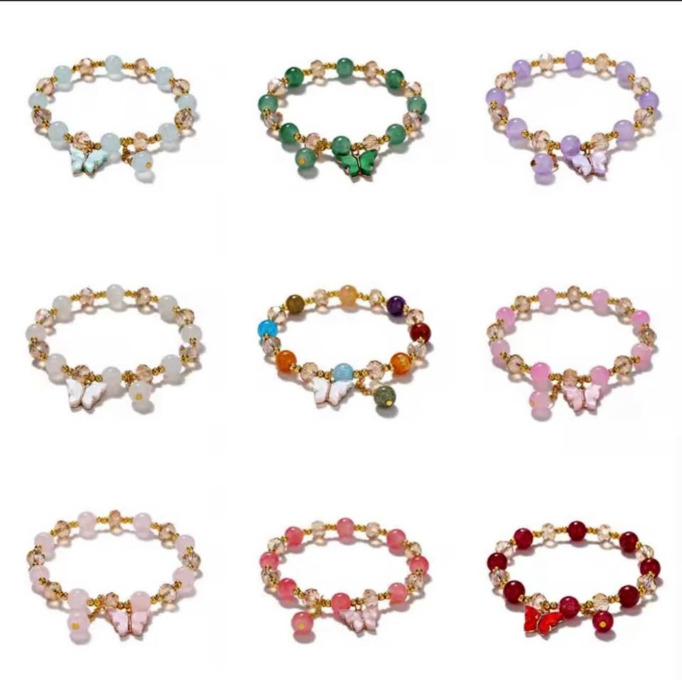 Handmade Butterfly Beaded Bracelets