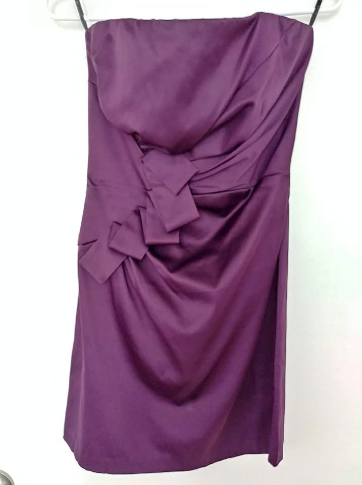 Size 3 Jessica McClintock purple eggplant strapless reception dr