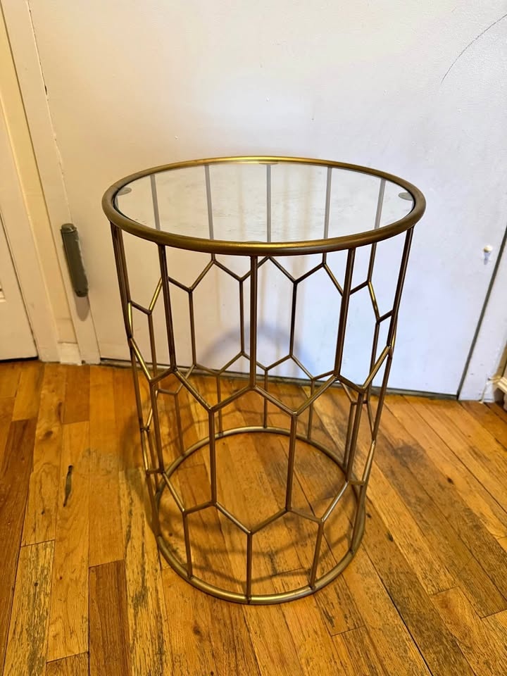 Glass top side table