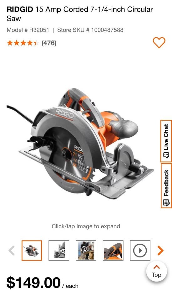 RIDGID 7-1/4” Corded Circular Saw – 15 Amp - photo 4