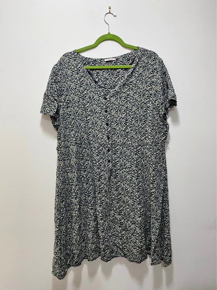 Blue floral dress plus size