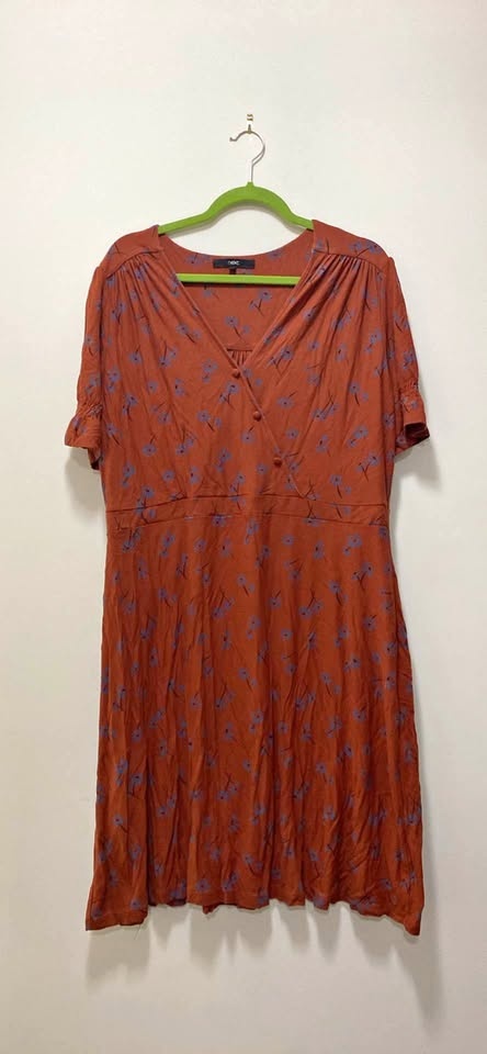 Red floral dress plus size
