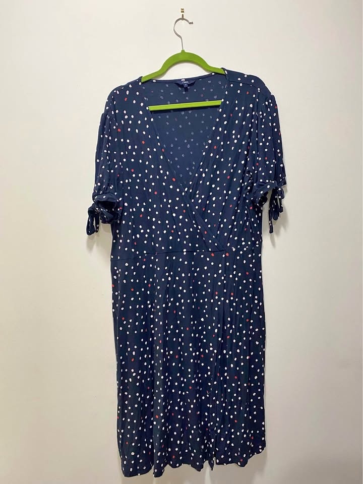 Blue polka dot dress plus size